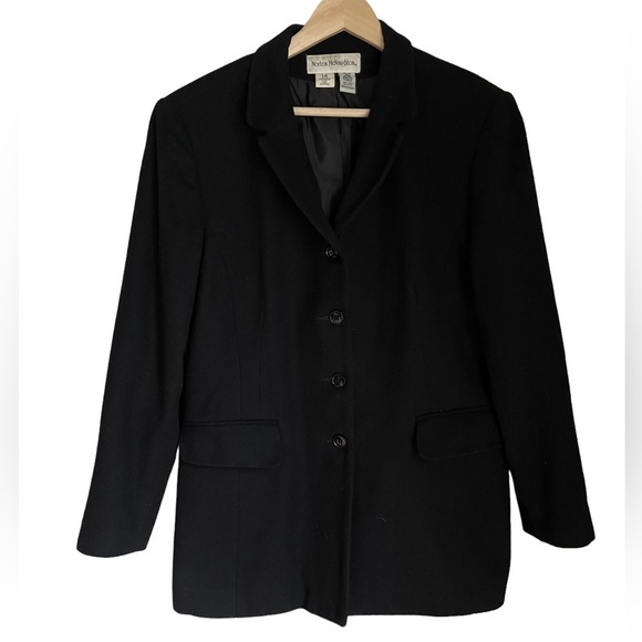 Vintage 100% Pure Wool 3 Button Black Blazer‎ By Norton McNaughton Size: 14 - Picture 7 of 8